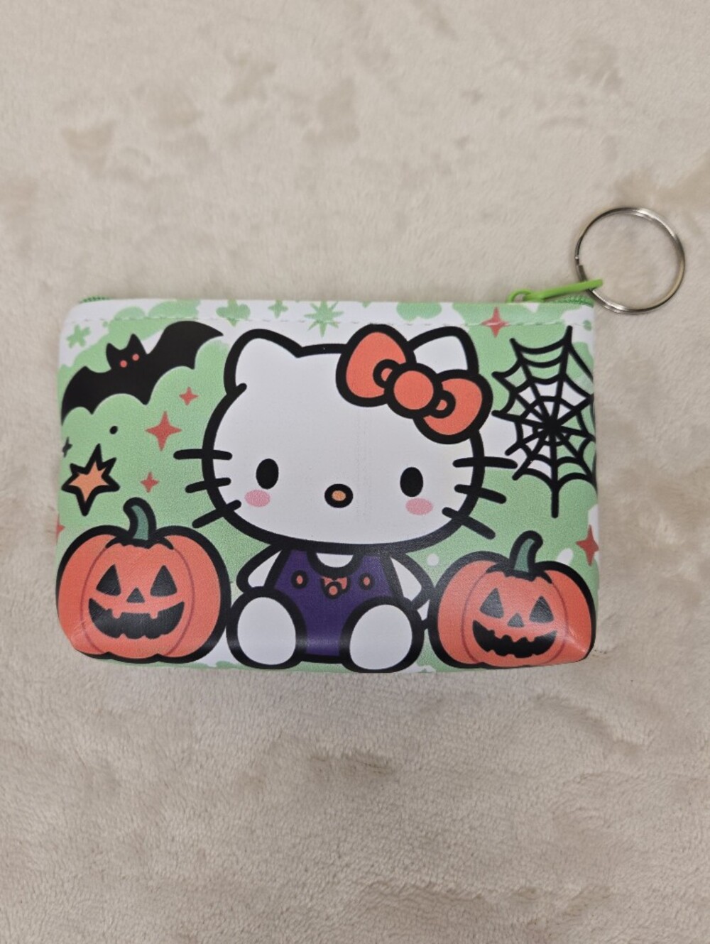 Hello Kitty Halloween Coin Purse Green, White & Orange